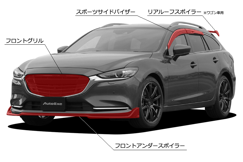 ミリ波レーダーSBSM【美品】アテンザ/Mazda6 オートエグゼ(AUTOEXE) フロントグリル